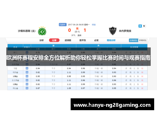 欧洲杯赛程安排全方位解析助你轻松掌握比赛时间与观赛指南