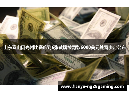 山东泰山因光州比赛吃到6张黄牌被罚款6000美元处罚决定公布